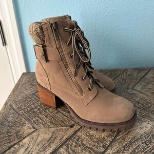 MIA Tan Lace Up Ankle Boots